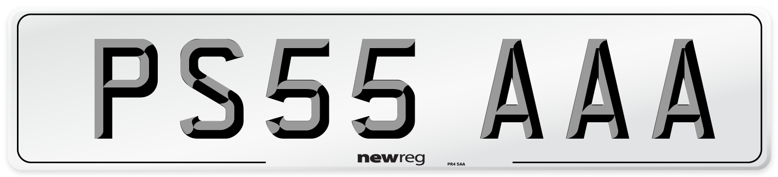 PS55 AAA Number Plate from New Reg